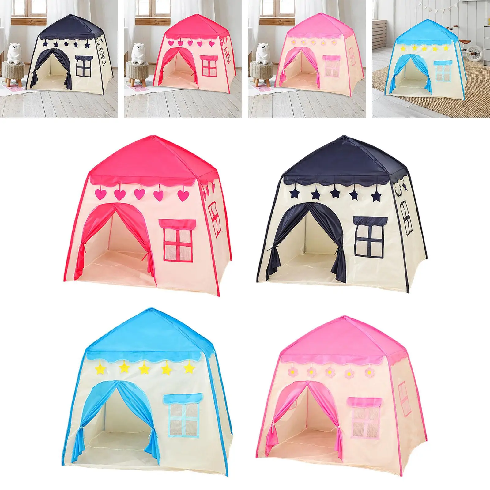 Kids Play Tent Princess Tent Foldable Children Play House Castle, Playhouse Tent