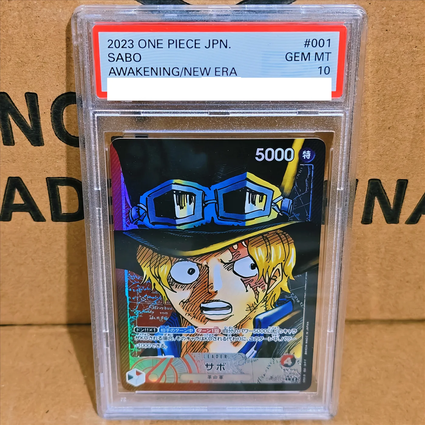 DIY Collection Card Rating Card AWAKENING NEW ERA #001 SABO LEADER ALT ART GEM MT Copy 10Points Rating Card Anime Game Card Gift