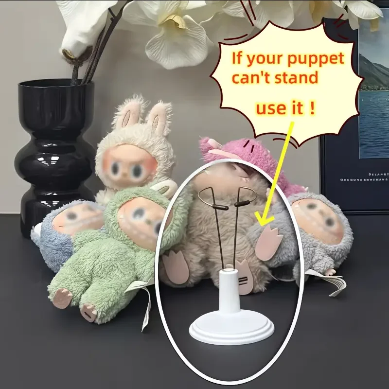 Adjustable Doll Stand for 4-8 Inches Dolls Black White Display Bracket & Card Holder Home Decor Birthday Day School Season Gift﻿