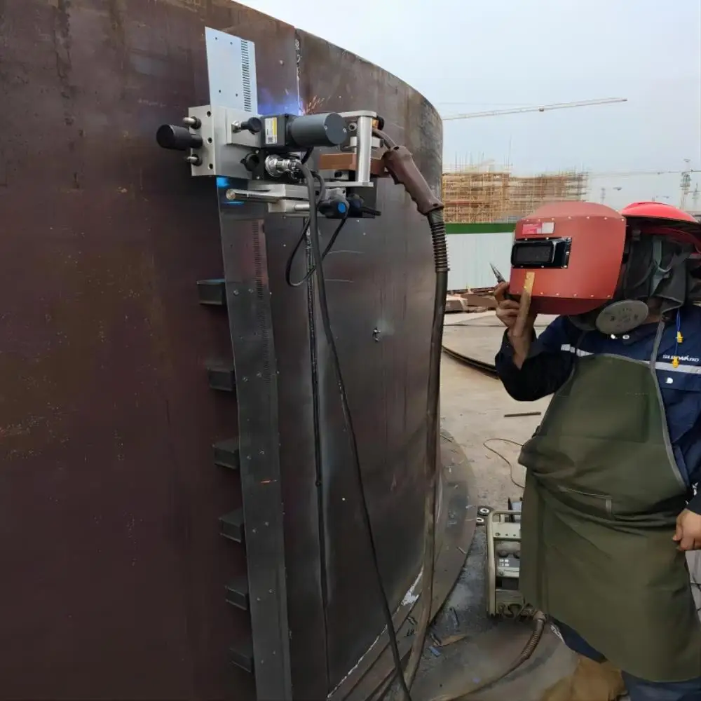 Flexible Rail Circumferential Welder Digital Display Swing Center Adjustment 60KG Magnet Holder Tig Welding Robot