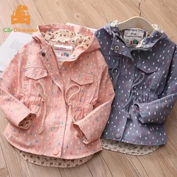 2025 Spring Autumn 3-10 11 12 Years Teenager Outwear Waist Slim Hooded Outdoor Proof Wind Coat Jacket For Baby Kids Girls