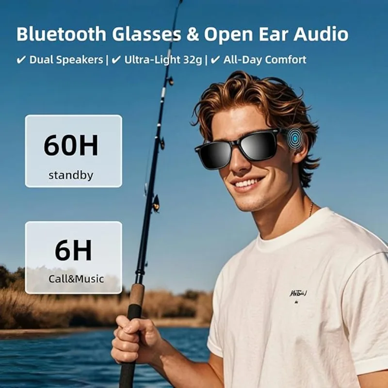 

AI Translation Smart Bluetooth Glasses Men Sunglasses Woman Call Prescription Eyeglasses for Men Listen to Songs UV Protection