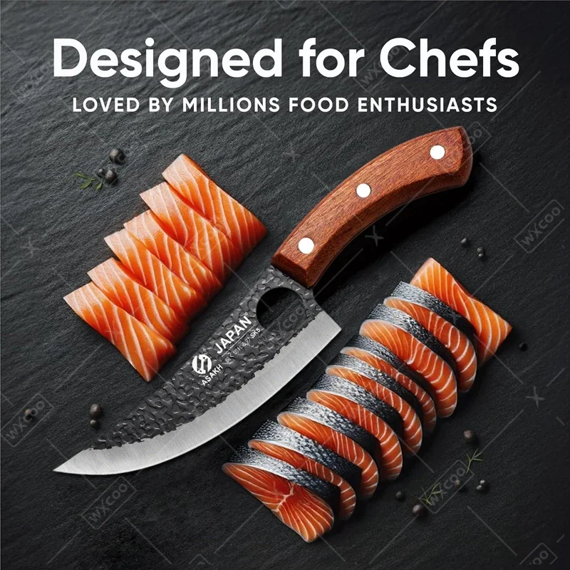 WXCOO Professional Kitchen Boning Knife Butcher Hand-Forged Meat Cleaver Vegetable Cutting Household Fruit Slicing Kitchen Knife