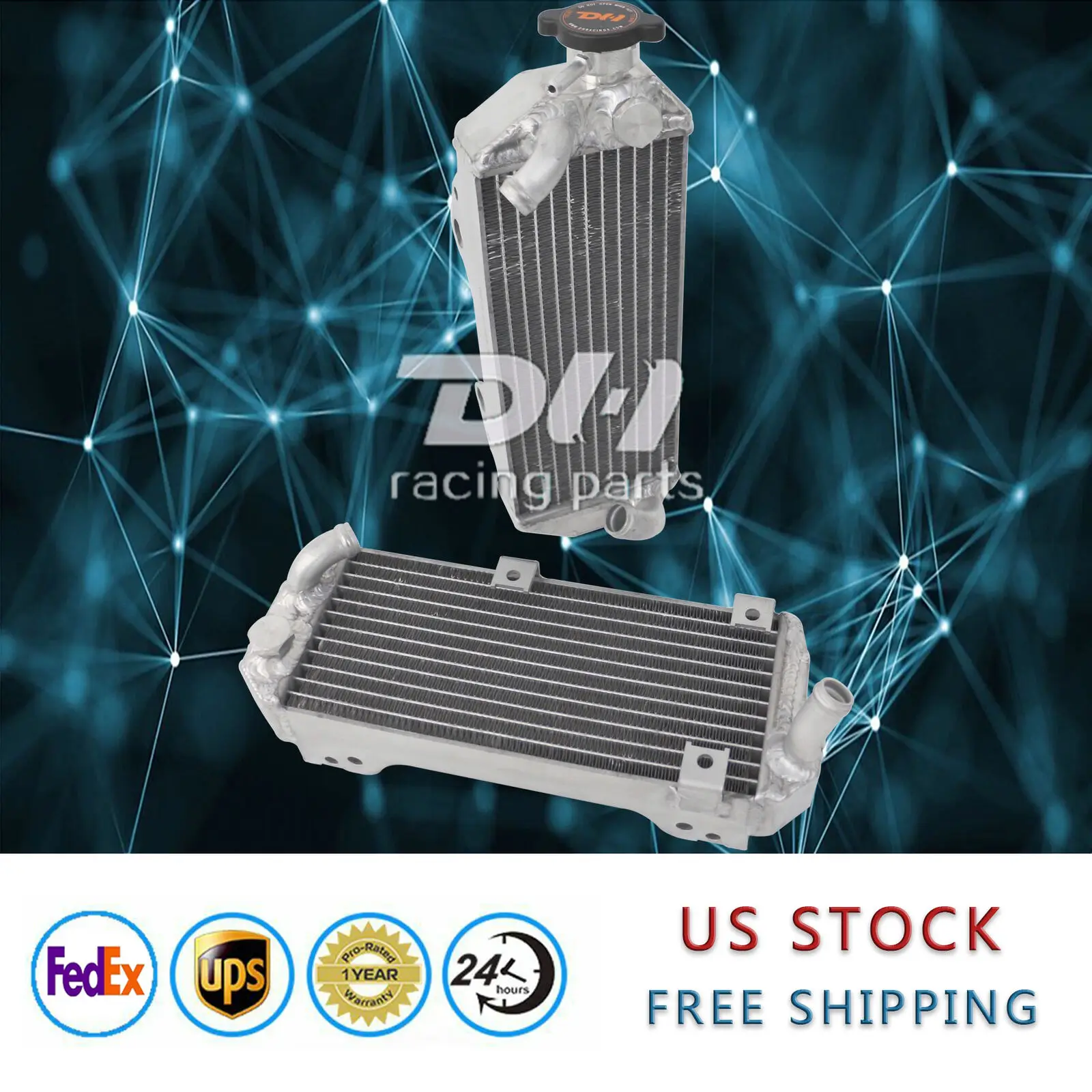 مشعاع ألومنيوم مصقول لسوزوكي DRZ400S 2000-2016/DRZ400SM 05-16 اثنين (L + R) أدوات أساسية لعشاق السيارات