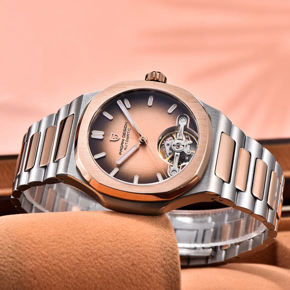 2026 Pagani design tourbillon automatic men's watches luxury sapphire mechanical men's watch luminous steel watch men's gift box view 2