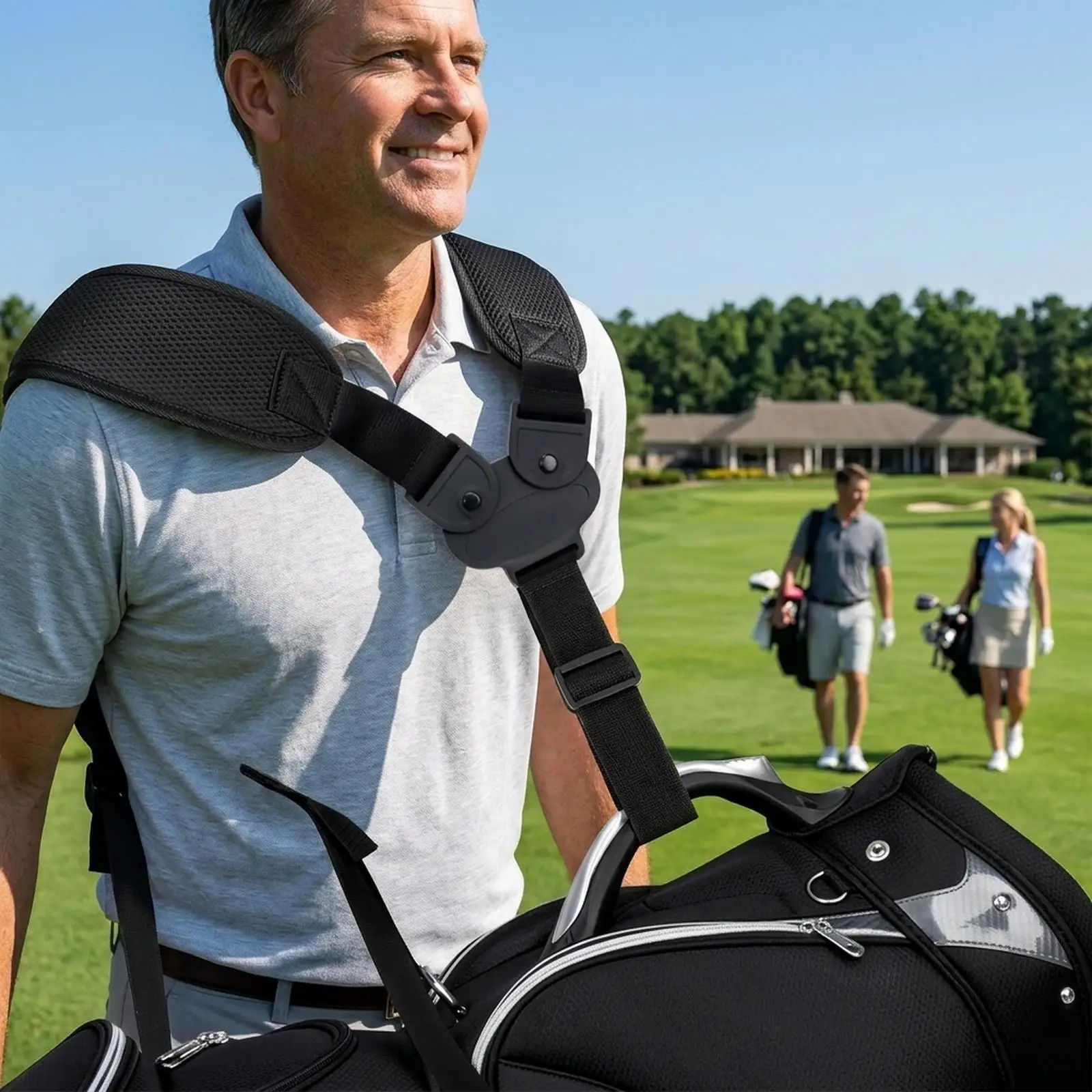 

Легкий универсальный двойной плечевой ремень для гольф-сумки из полиэстера с подкладкой, замена для гольф-сумки-штатива, аксессуар для гольф-кара