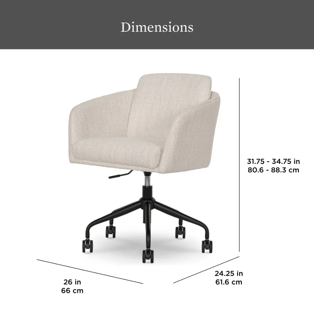 Bureaustoel, Ivory Boucle en Matzwart