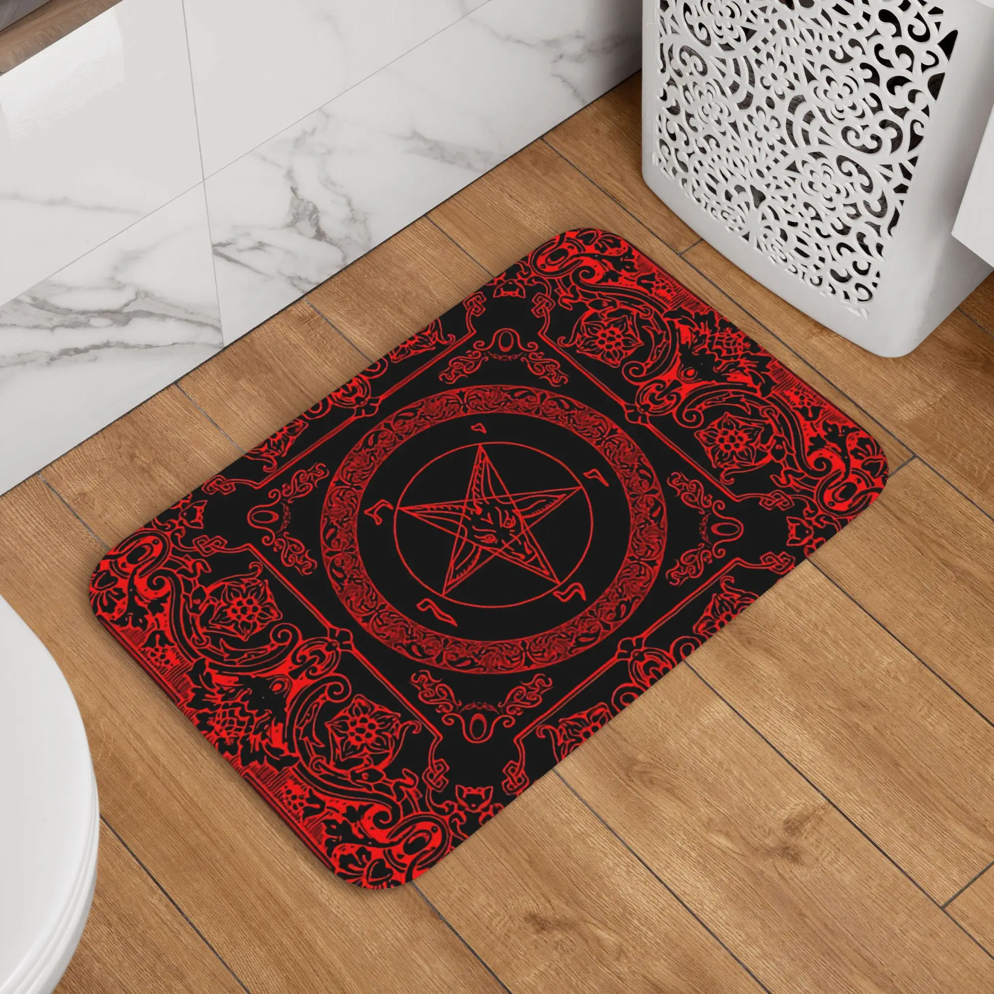 The Sabbatic Goat Baphomet Front Door Floor Entrance Mat Indoor Gothic Satanic Kitchen Bath Doormat Living Room Carpet Rug