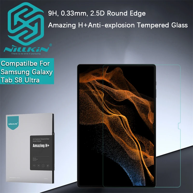 

Nillkin For Samsung Galaxy Tab S9 Ultra/S8 Ultra H+Anti-explosion Screen Protector Tempered Glass