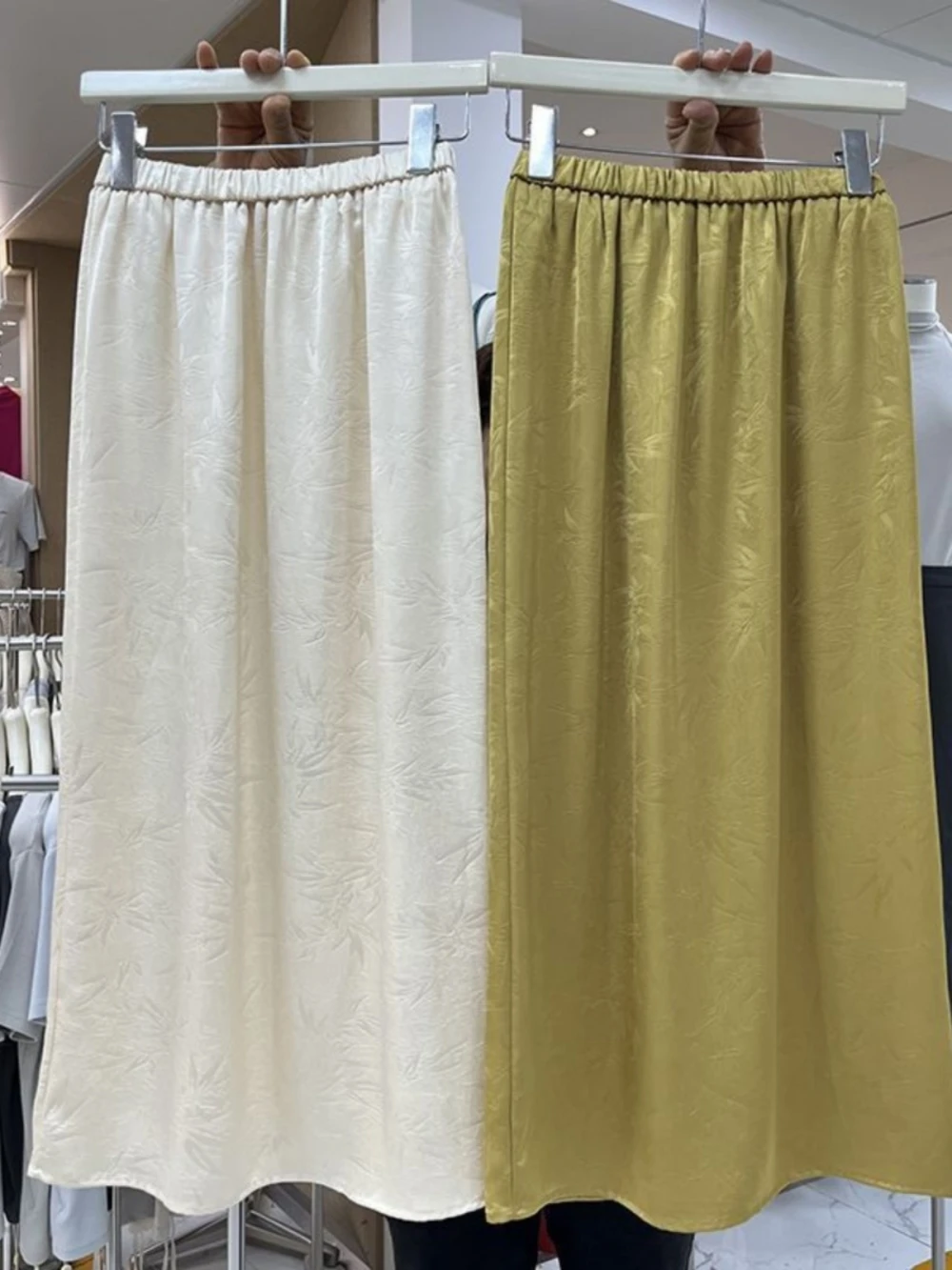 

Юбка миди А-силуэта с высокой талией для женщин больших размеров, повседневная летняя, скрывающая недостатки фигуры, прямого кроя, в корейском стиле