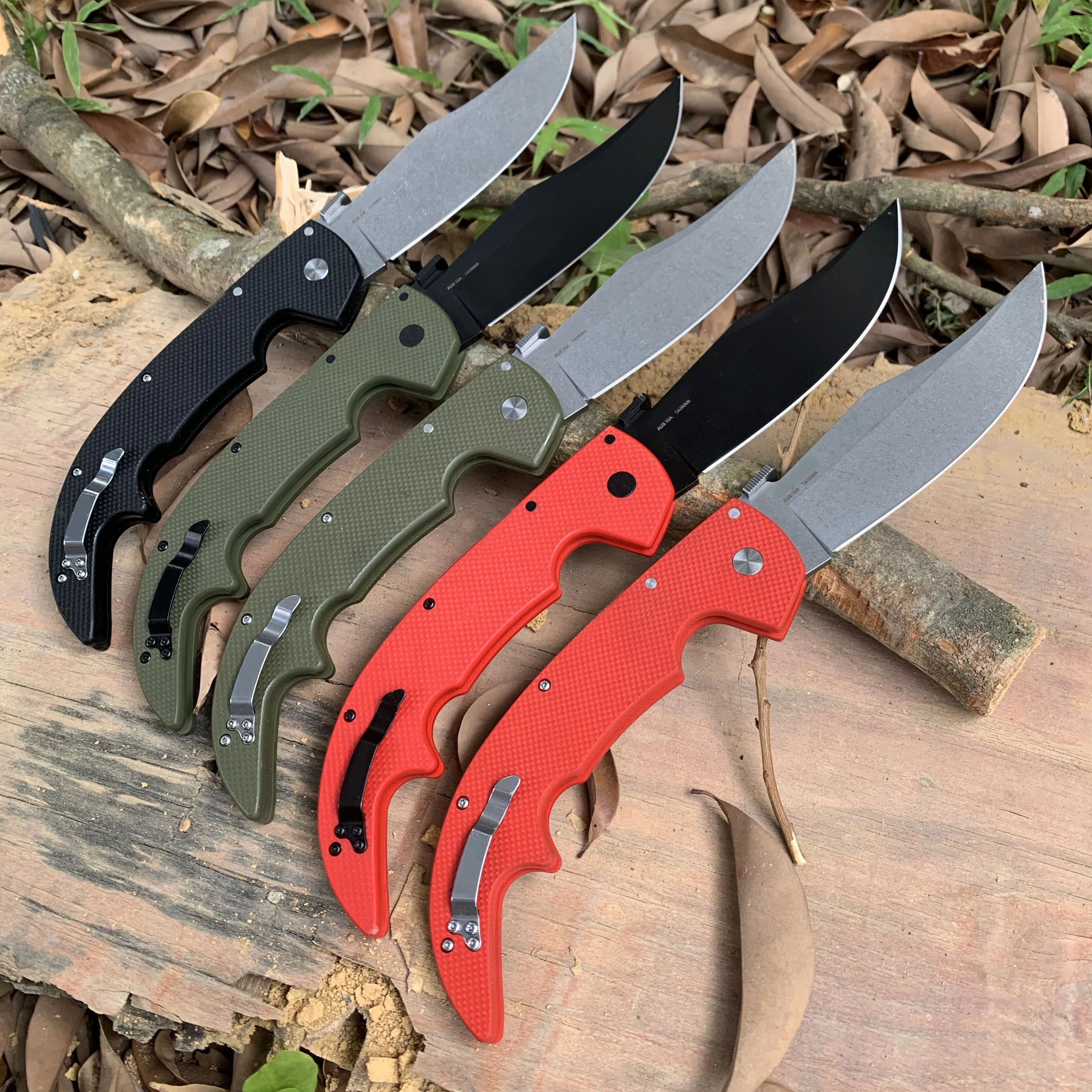 Large Cold Folding Knife AUS-10A Steel Hunting Tactical EDC Tools For Men Outdoor Survival High hardness Military combat knives