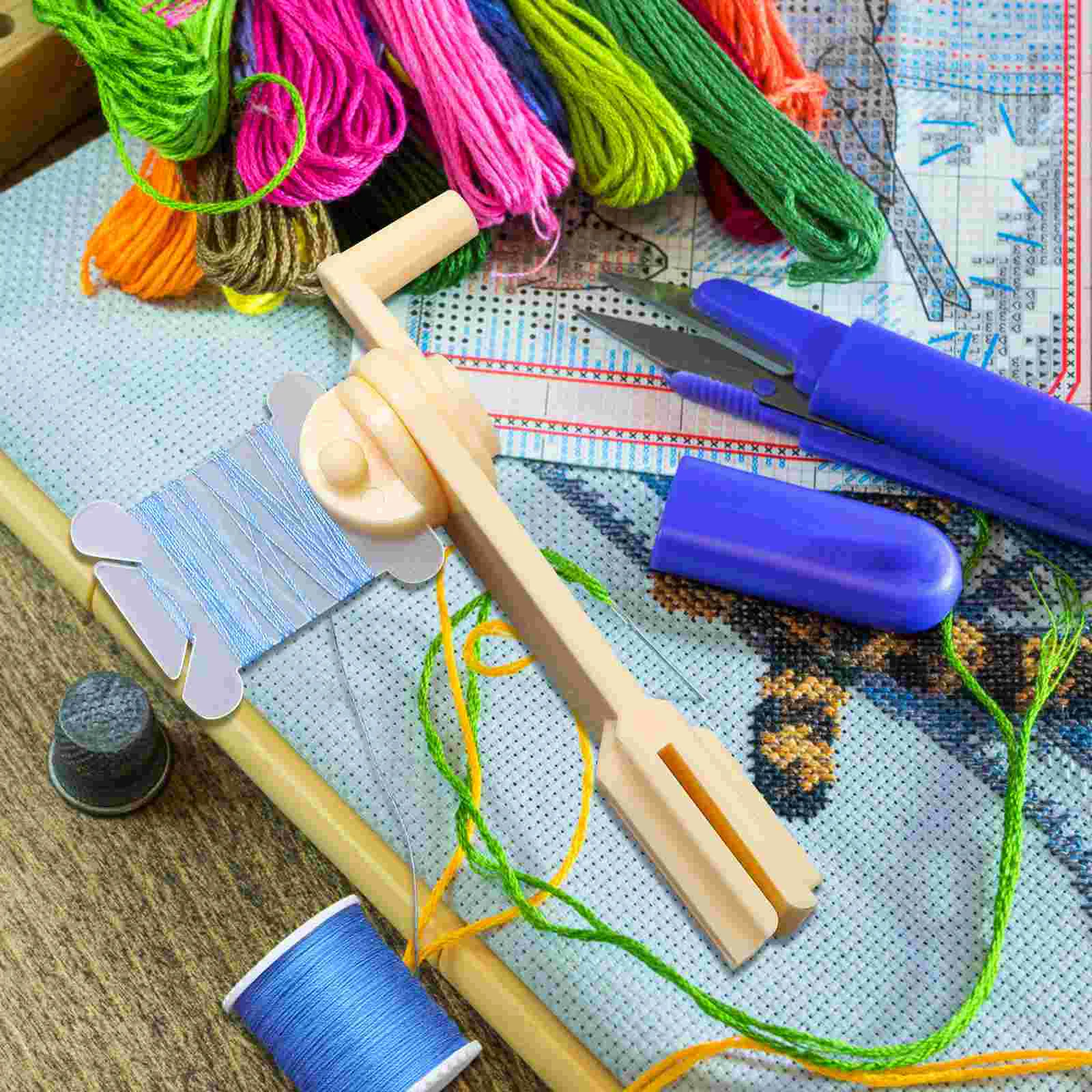 Embroidery Spool Winder Brackets Plastic Thread Holder White Organizer Black Sewing