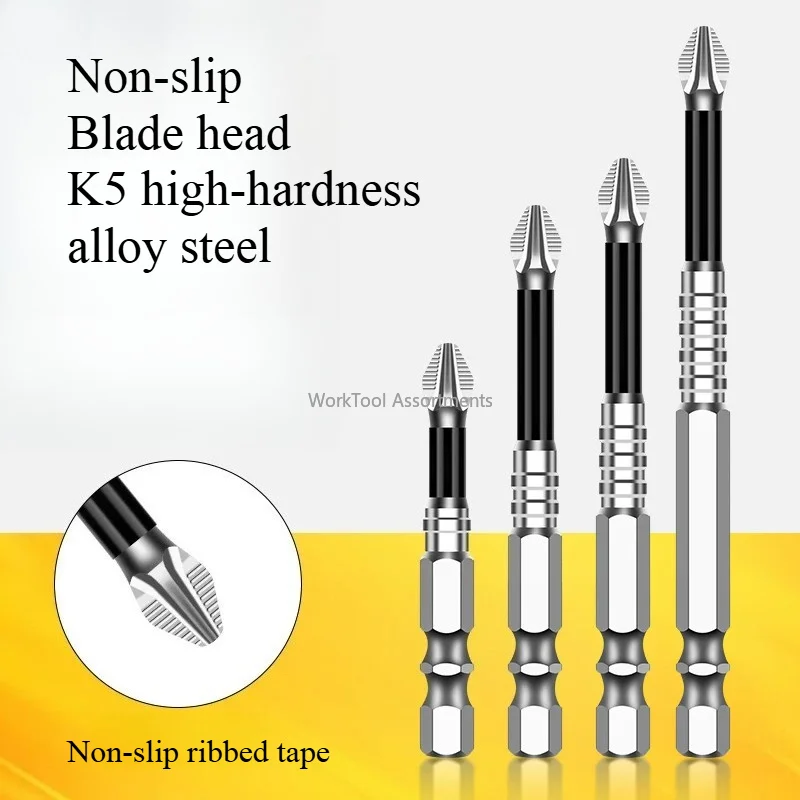 Anti Impact Non Slip Super Hard Cross Screwdriver Bits Hex Shank Set For Electric Screwdriver Power Drill