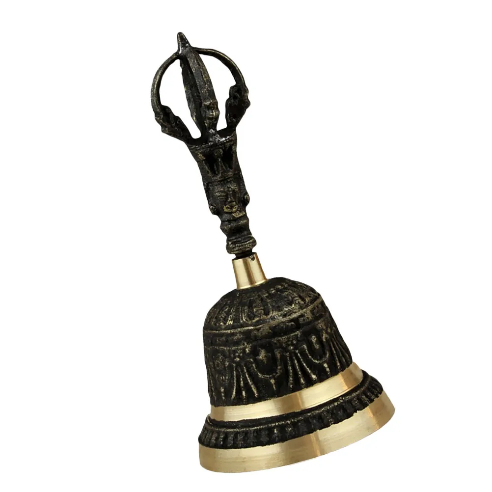 Chic Black Copper Handbell Wear Resistant Material Decorative Hand Shaking Bell for Desktop Party Atmosphere Elegant Look Unique