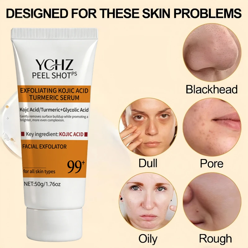 Turmeric Kojic Acid Exfoliating Gel Essence Suitable for Face and Body Gentle Orange Scented Facial Scrub Body Cleansing Gel Removes Dead Skin Scrub Skin Cleanser-50G view 6