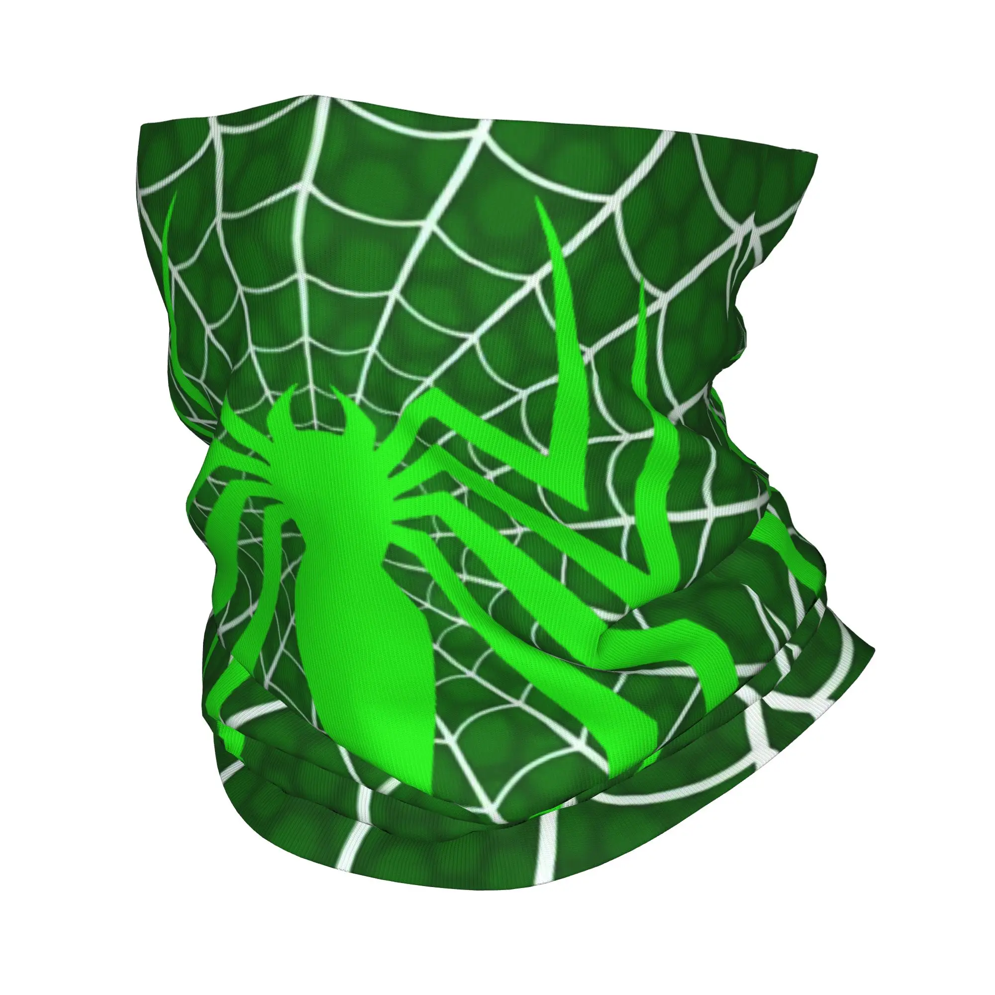 

Custom Spider Manga Web Neck Gaiter Men Women Windproof Winter Comics Bandana Scarf for Ski