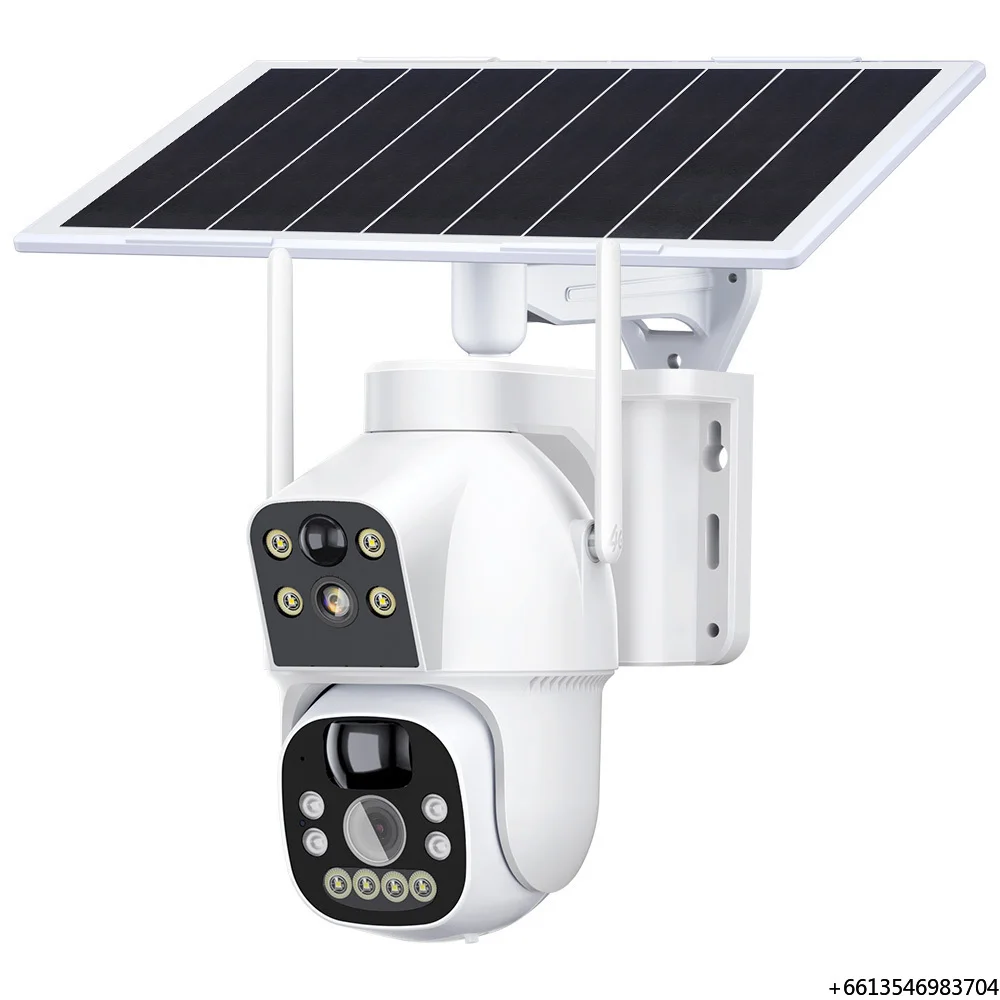 Wholesale Dual Lens Outdoor Memory Card Motion Detection Solar Panel Energy Low Power Wifi Security Network PTZ Solar Camera
