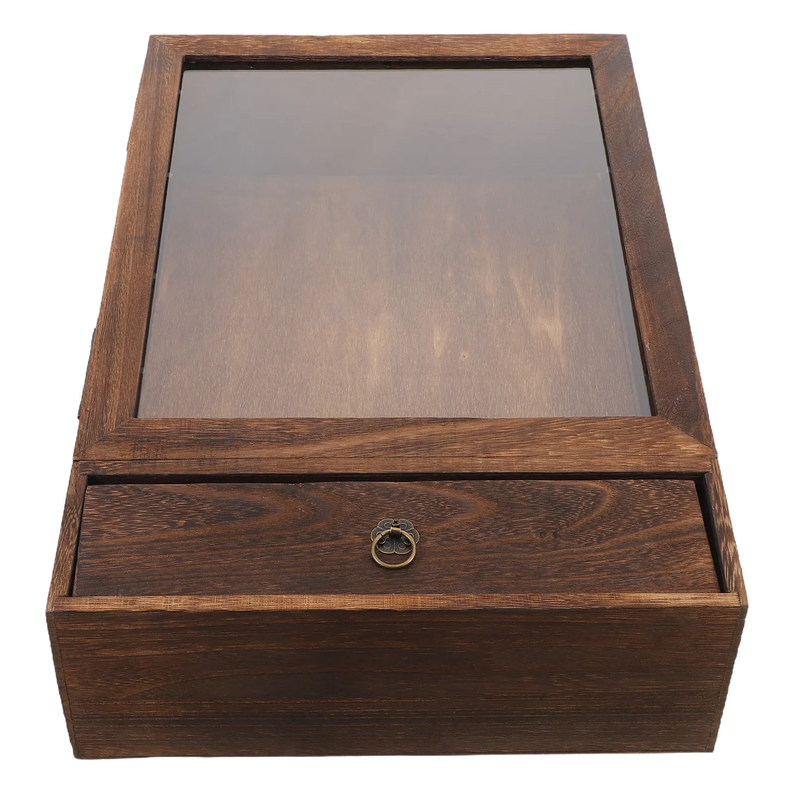 Wooden Insect Specimen Box Solid Wood Frame Clear Glass Lid Shadowbox Display Case Wall Mount Butterfly Specimen Storage Dried