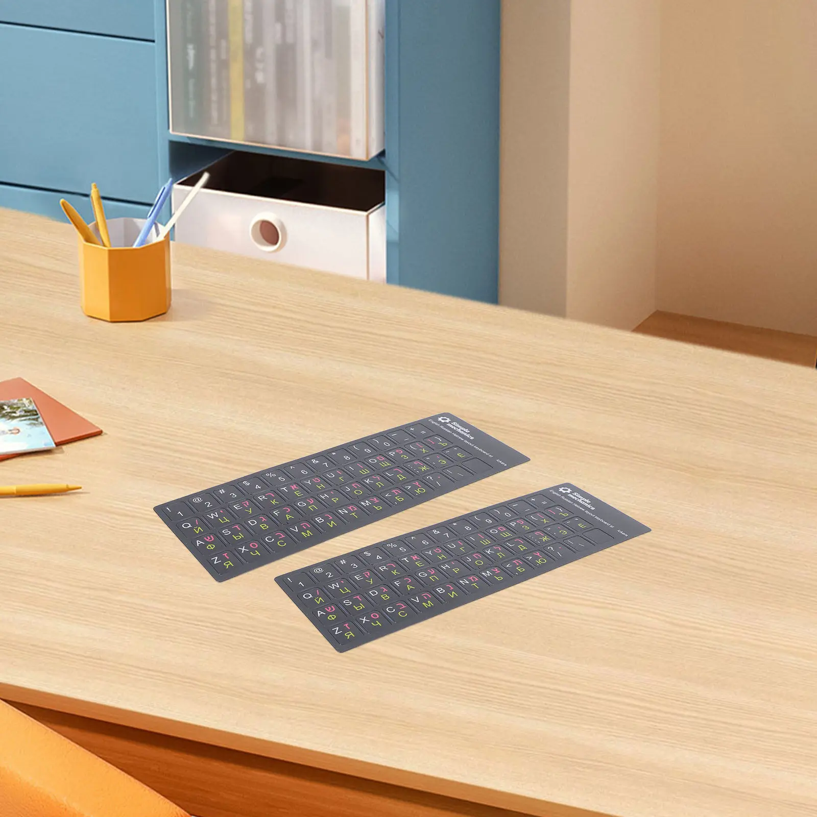 

10 Sheets Typing Stickers for Keyboard Multilanguage Hebrew English Russian Seamless Switching Easy Application Removal Laptop