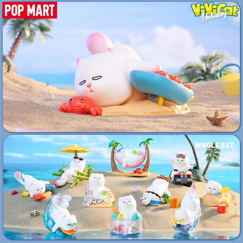 Caja ciega de la serie navideña Pop Mart Vivicat, bolsa de adivinación, caja misteriosa, juguetes, muñeca, figura de Anime bonita, adornos de escritorio, colección de regalos