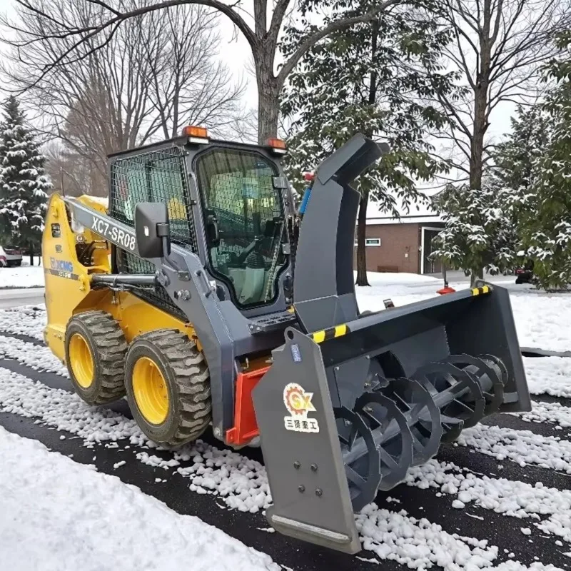 

Snow Sweeper Machine Best Price Skid Steel Loader with Snow Blower For Sale Snow Removal Equipment