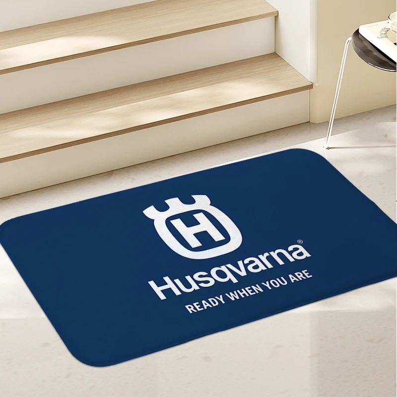 Veranda Floor Mat H-Husqvarna, Washable Non-slip Kitchen Bathroom Rug, Door Entrance Carpet for Bedroom,Sleeping Room Rugs