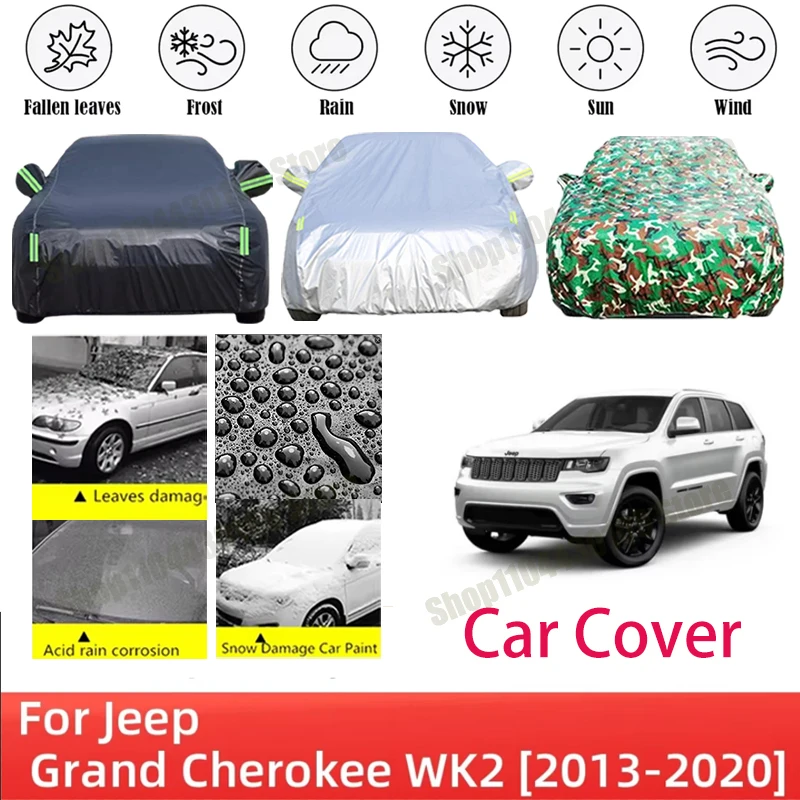 For Jeep Grand Cherokee WK2 2013-2020 Car Cover Waterproof Summer Sun Shade Anti-UV Winter Rain Snow Prevent Cover