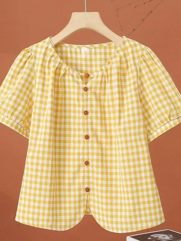 camisa-de-algodao-xadrez-antienvelhecimento-novo-estilo-de-verao-top-curto-leve-e-moderno-com-efeito-emagrecedor-lenco-de-bolso-e-bandana-na-moda