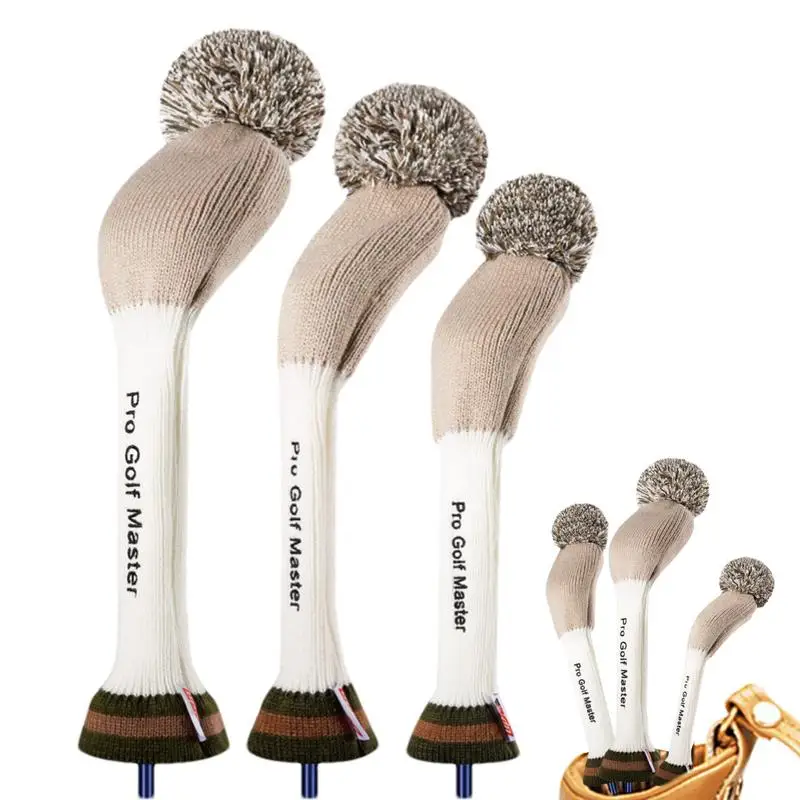 

Golf Head Covers Knitted Woods Soft Club Head Covers Knit Headcover 3pcs Light Weight Golf Head Covers For Family Friends