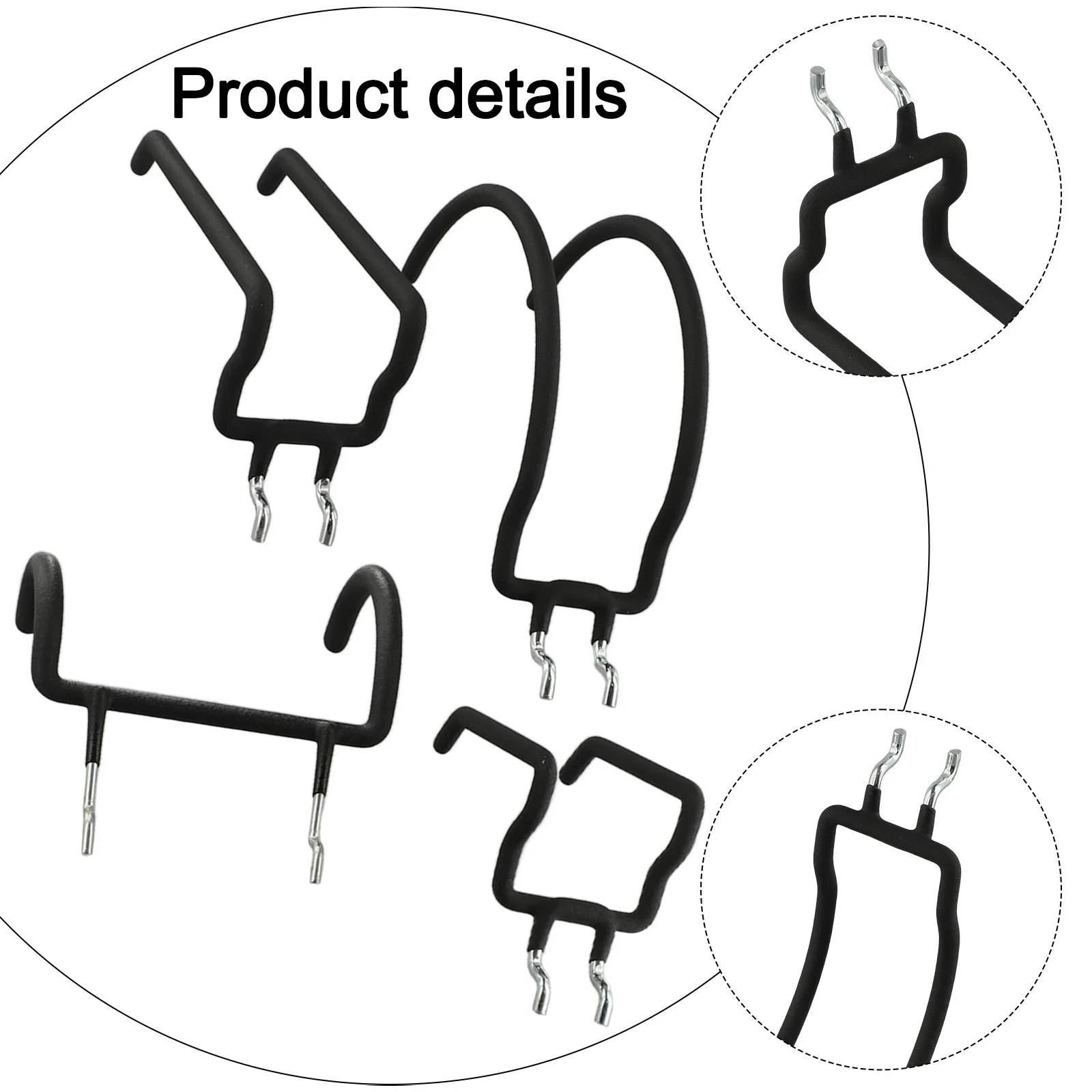 Stainless Steel Pegboard Hooks Kit 4 Different Sizes for Efficient Tool Storage and Organization in Garage and Shed