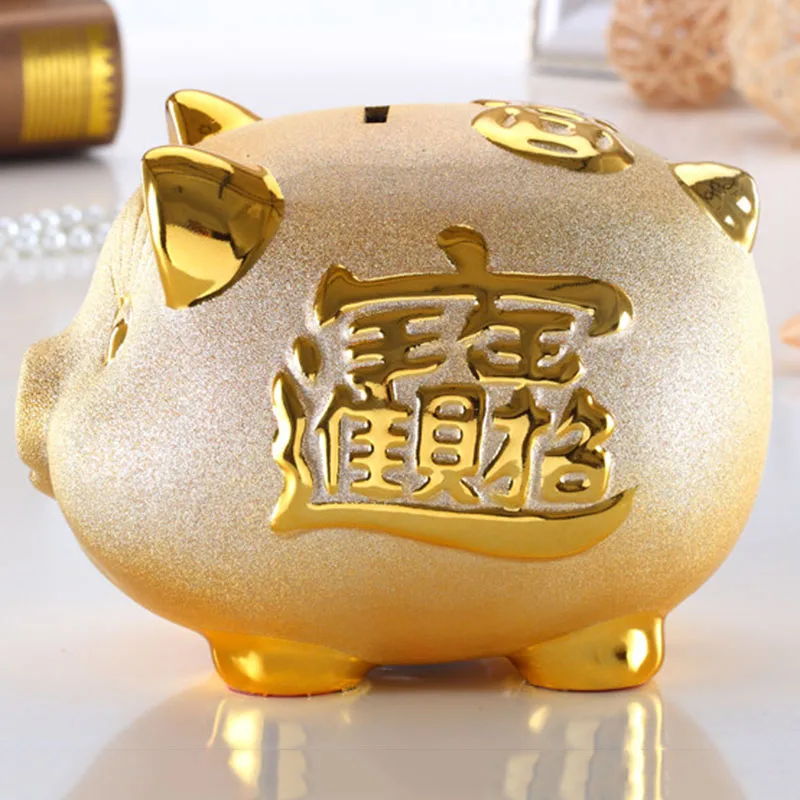 Cartoon Pig Money Boxes Kawaii Anime Luxury Chinese Style Modern Storage Saving Salon Piggy Bank Vintage Hucha Room Decorations