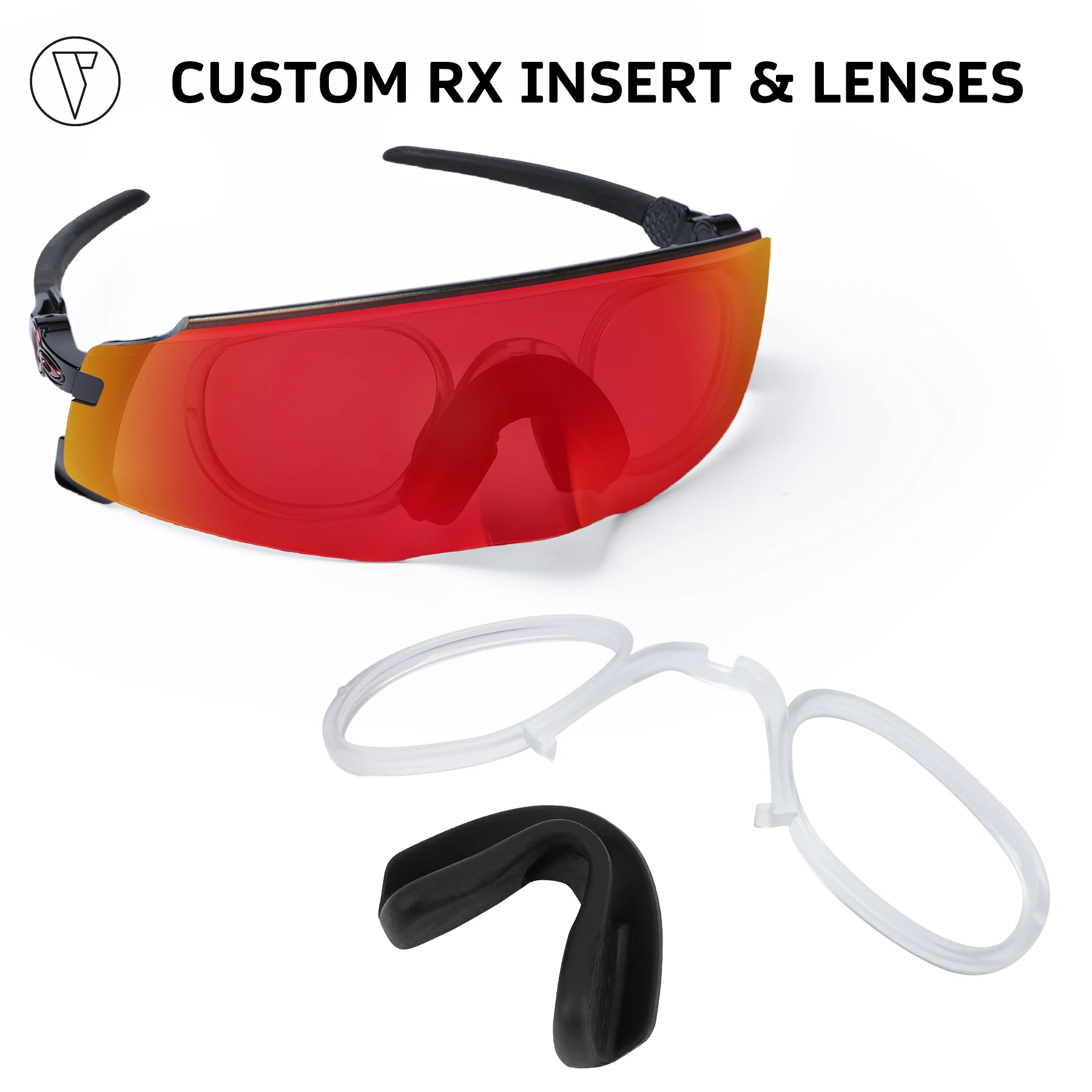 ONDEX Insert Clip-On Prescription Clip with Black Nose Pads & Custom Prescription Lenses for Oakley Kato| Kato X Sunglasses