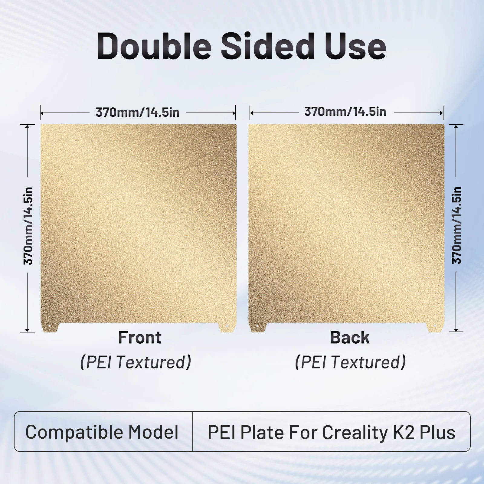 

Для Creality K2 PLUS 370x370 мм сборная пластина текстурированный лист пружинной стали PEI для Creality k2 plus Combo pei Heat Bed