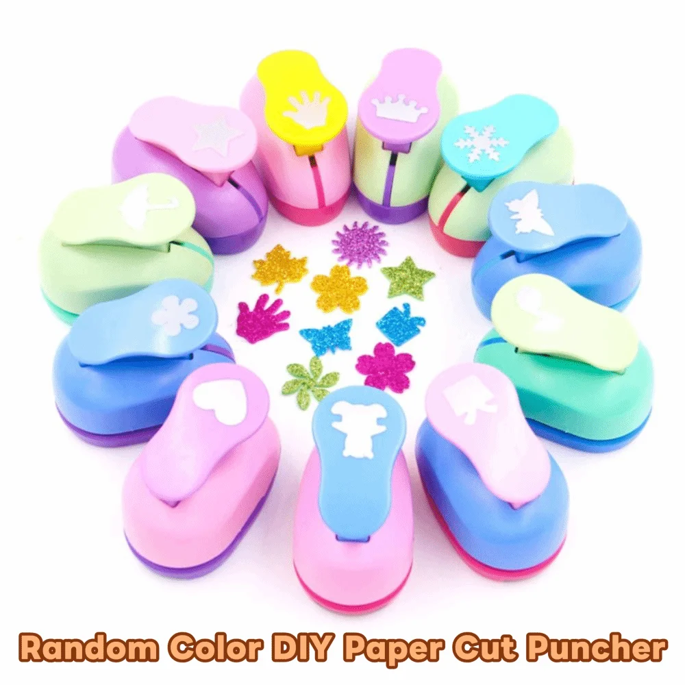 Random Color Flower Furador 7*6*4cm Labor Saving DIY Embossing Punches Heart Handmade Paper Cutting Hole Punch for Card