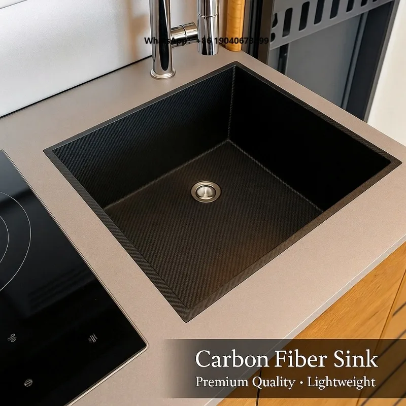 Premium Marine Grade T700 Carbon Fiber Kitchen Sink for Boat and Caravan Interior p002