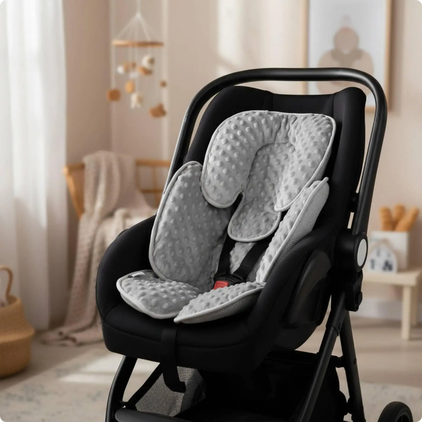 Baby Car Seat Insert Ergonomic Infant Support Cushion with Headrest Car Seat Pad with Head Support Universal Fit Liner Soft