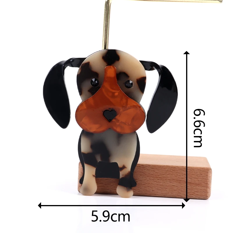 FishSheep Acrylic Cute Dog Brooches for Women Resin Cartoon Animals Puppy Brooch Pins Clothes Accessories Gifts