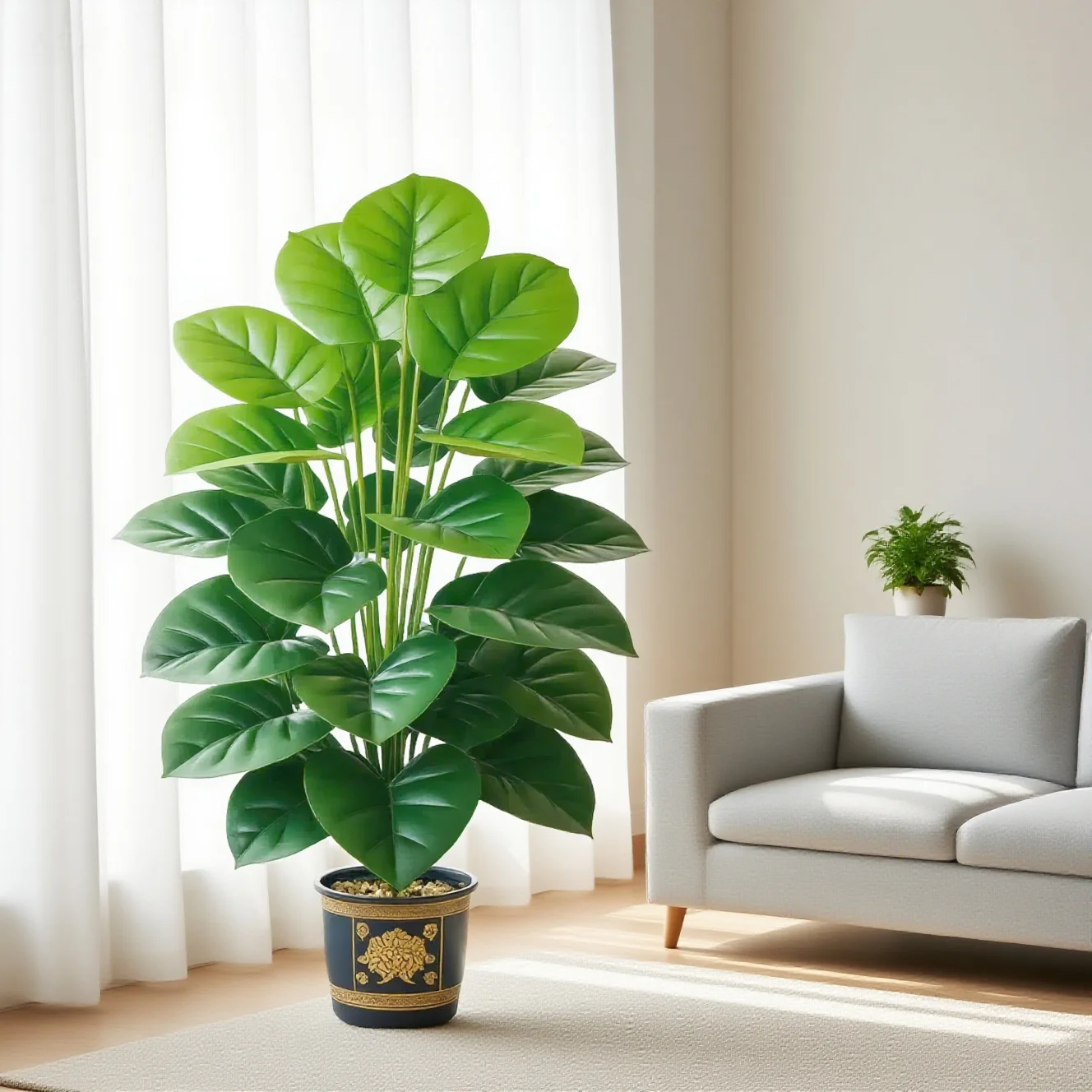 نباتات صناعية كبيرة مع 24 ورقة - مراجعة Monstera Adansonii وسعره