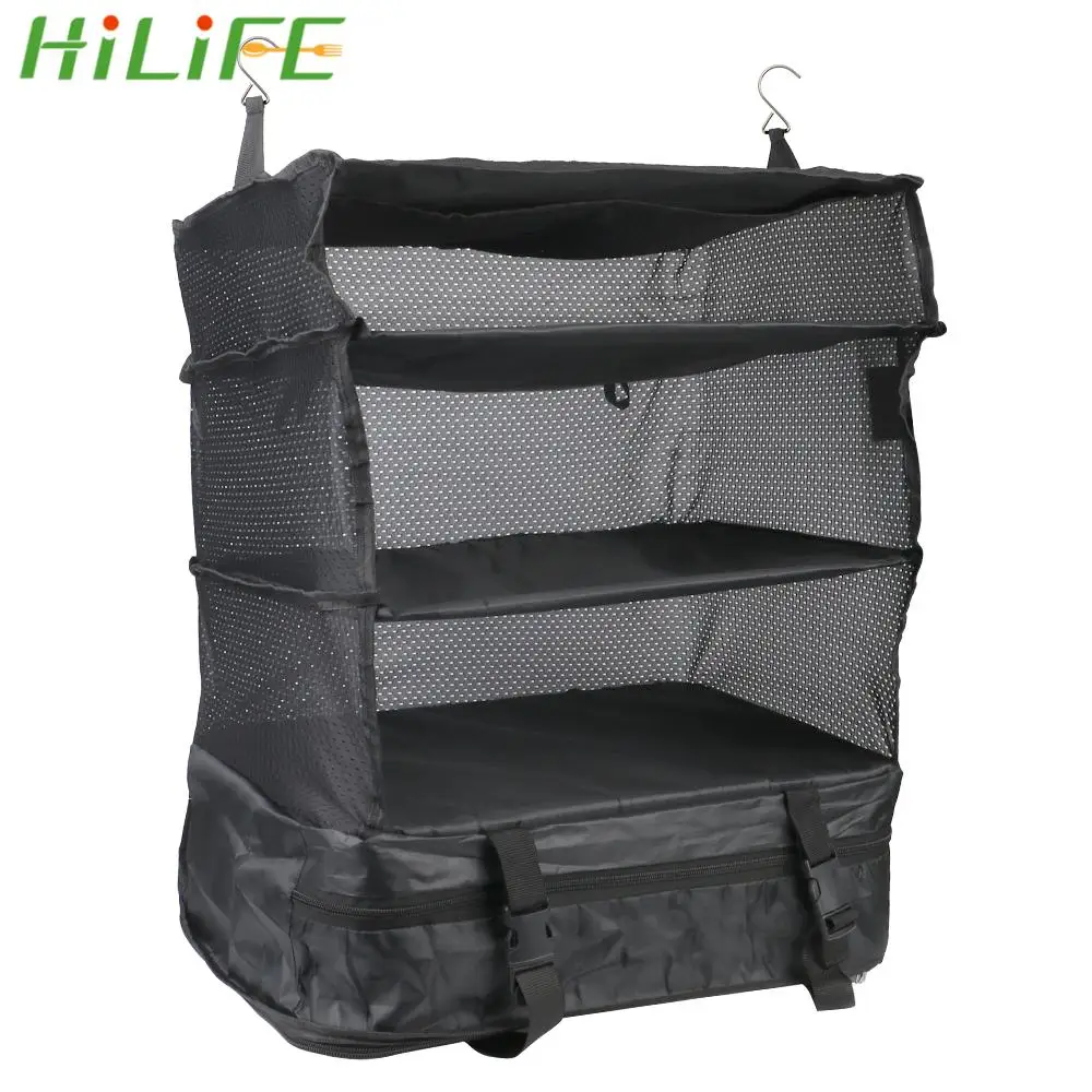 

Home Storage Portable Travel Suitcase Shelves Wardrobe Holder Travel Storage Bag Clothes Storage Rack Hook Hanging Organizer