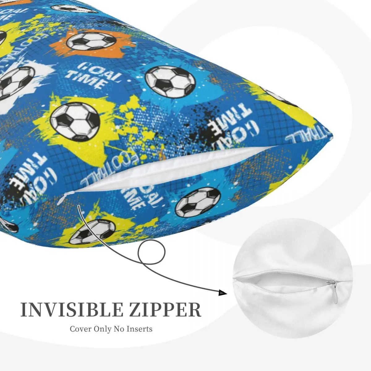 Football Graffiti Pattern Rectangle Pillowcase Cushion Cover Decorative Bedroom Bed Home Comfort Throw Pillow
