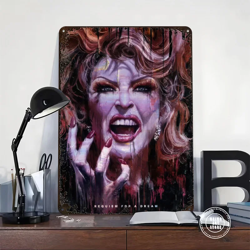 Requiem for a Dream Movie Poster Customized Vintage Metal Signs Wall Art Retro Tin Plaque for Decoration Living Room Accessories