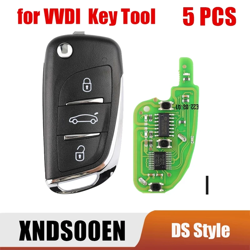 5 PCS/Lot Xhorse XNDS00EN Universal Remote Key Wireless Remote Key 3 Button DS Style Fob For VVDI Key Tool