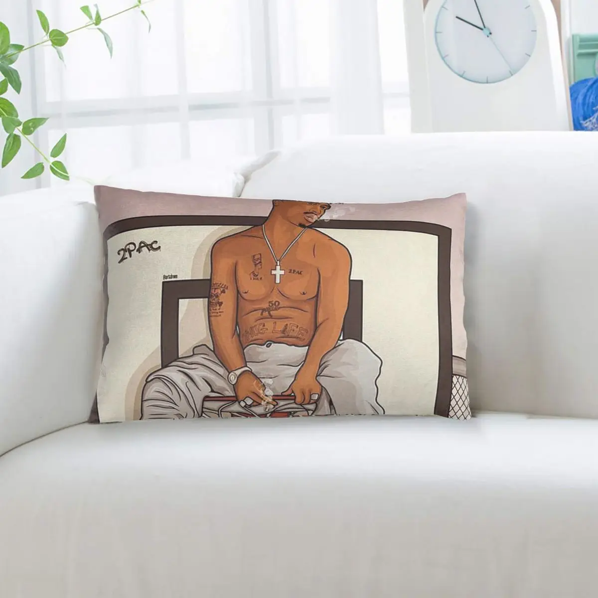 Rapper Tupac 2PAC Hip Hop Rectangle Pillowcase Cushion Cover Decor Bedroom Bed Home Comfort Throw Pillow