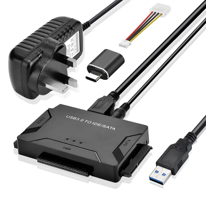 

SATA/IDE to USB 3.0 Adapter Hard Drive Adapter Cable Converter for 2.5/3.5 Inch SATA and IDE HDD Support 6TB For PC Macbook