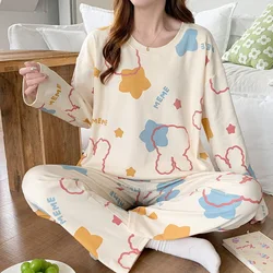 Women's Two-Piece New Pajamas Maternity Pajamas Spring And Autumn Monthly Clothing Home Wear Leisure Suit Nursing Clothes