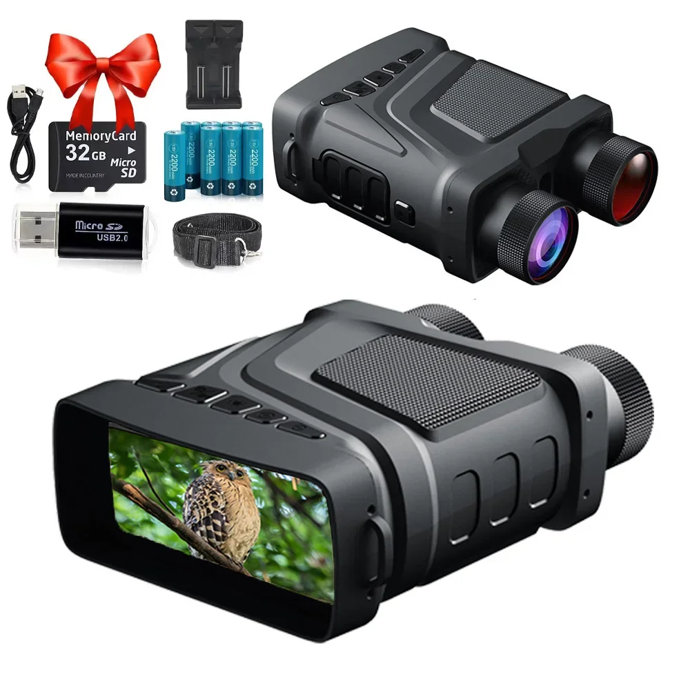 

R12 Binoculars Night Vision Device Rechargeable 6W 850nm Infrared 1080P HD 5X Digital Zoom Hunting Telescope Photo Video Record