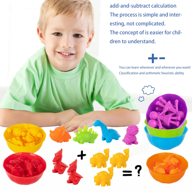 Children Color Shape Classification Toys Soft Rubber Cartoon Animal Counting Models Early Education Enlightenment Baby Toys Gift