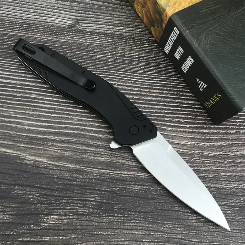 Hunting camping KS1812 folding knife outdoor aluminum alloy black handle D2 blade EDC survival folding knife