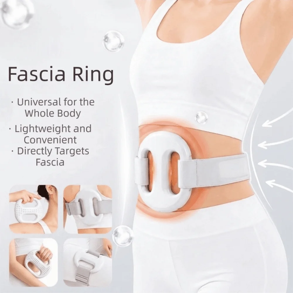 Full-Body Fascia Ring Deep Tissue Vibration Muscle Handheld Massager Hot Compress USB Charging Fascia Massager Home Gym Use