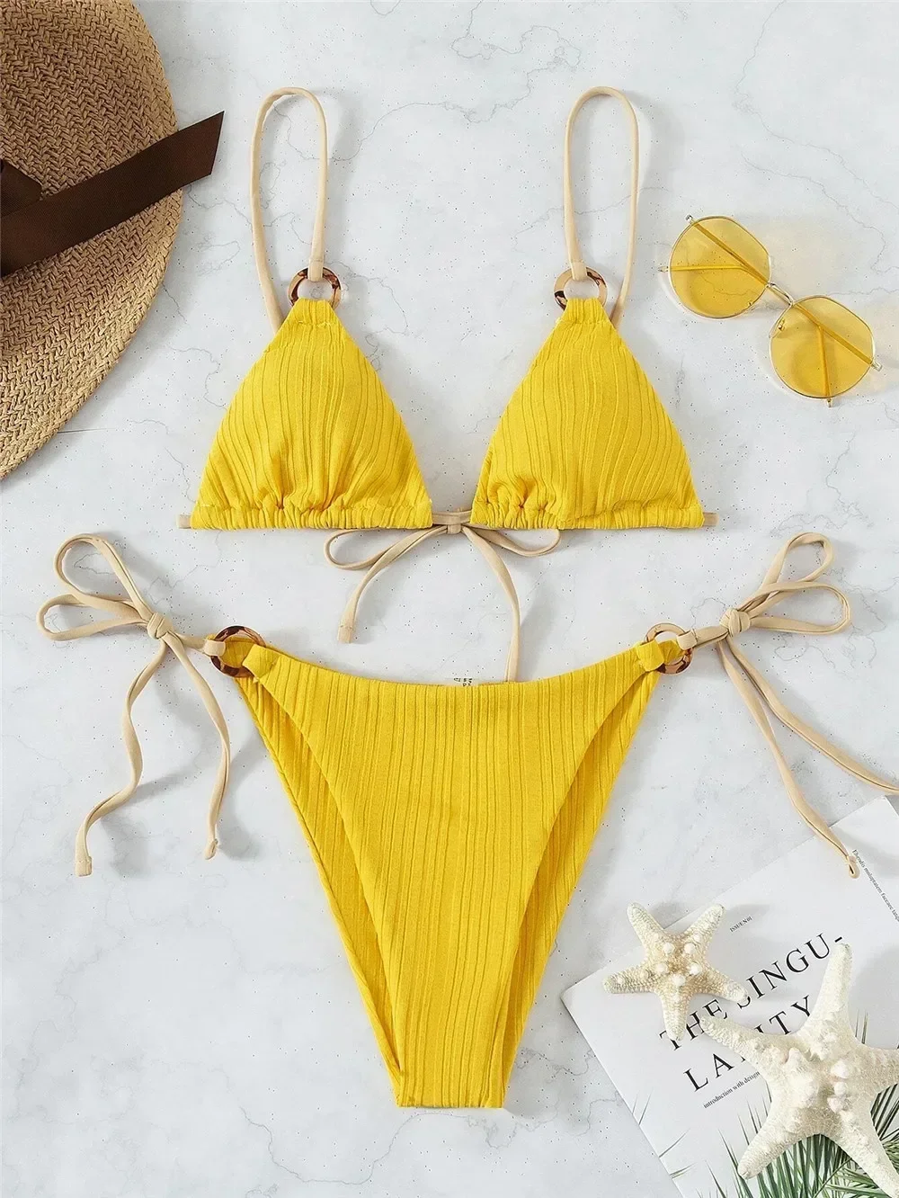 Bikini Set Sexy String Lace-up Micro Triangle Mini Thong Swimsuits Women Swimwear Bathing Suit Bikini Tanga Mujer Biquinis Swim